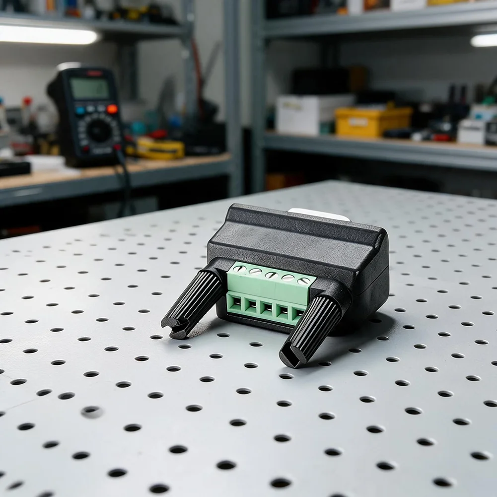 1Pcs DB9 Female To Screw Terminal Block Adapter Metal Housing For Industrial Automation Serial Communication Wiring Module