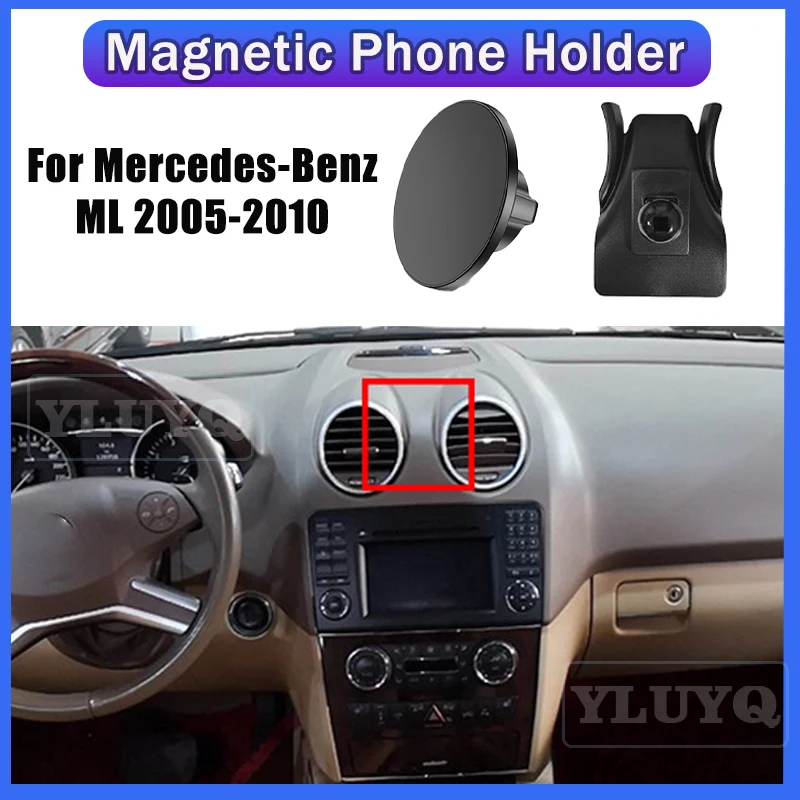 

For Mercedes ML 350 W164 2005-2010 Car magnetic phone holder Gravity navigation stand 360° rotatable Car accessories