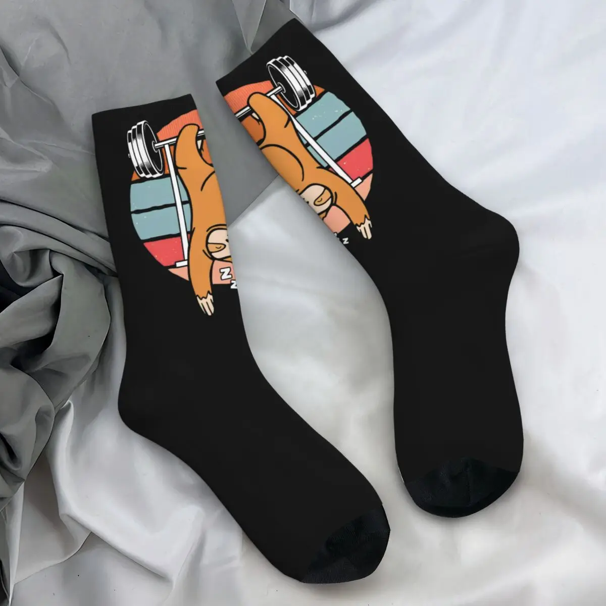 Calcetines antideslizantes para hombre y adulto, medias suaves y transpirables divertidas para levantamiento de pesas, culturismo, ciclismo gráfico, otoño