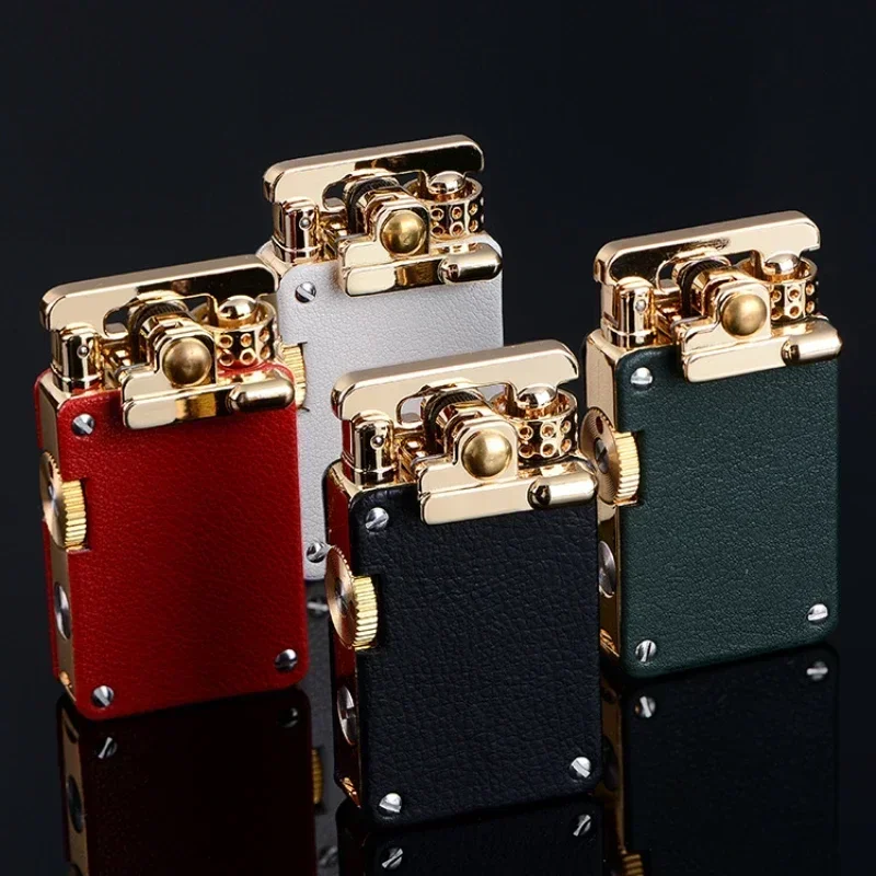 

CHIEF Metal Rocker Kerosene Lighter luxury retro gasoline Lighter Windproof Fashion Leather Smoking Lighter Men's Business Gift