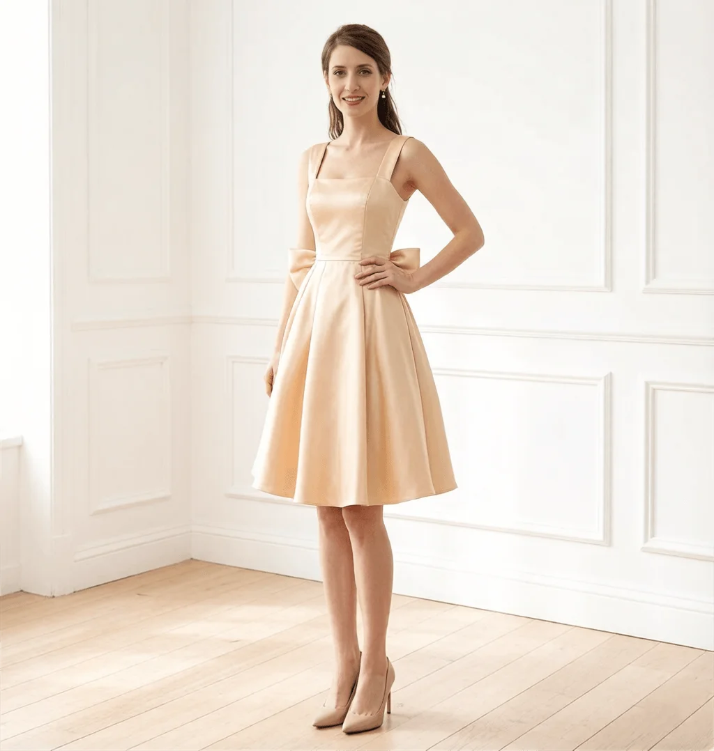 

Customized Homecoming Dresses A-Line Spaghetti Strap Bow Square Collar Short Prom Dress Evening Wedding Gown Vestidos De Gala