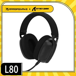 MAMBASNAKE x ATTACKSNALE L80 Lightweight 180g Gaming Headset Over-Ear,Wired/Bluetooth/2.4G Wireless Connection