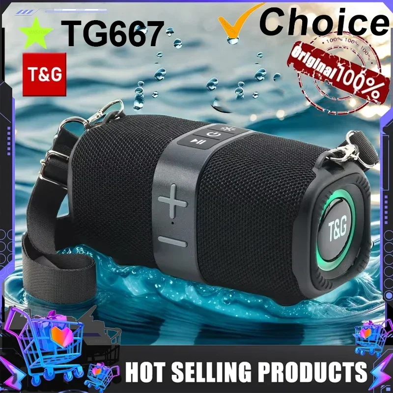 TG667 Outdoor Protable Wireless Bluetooth Speaker Dual Speaker Bluetooth 5.3 Subwoofer With RGB Support FM /TF Card/USB Disk