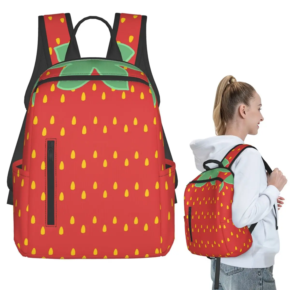 Strawberry Design Backpack Student BookBag Kids School Bag Computer Shoulder Bags Boys Girls