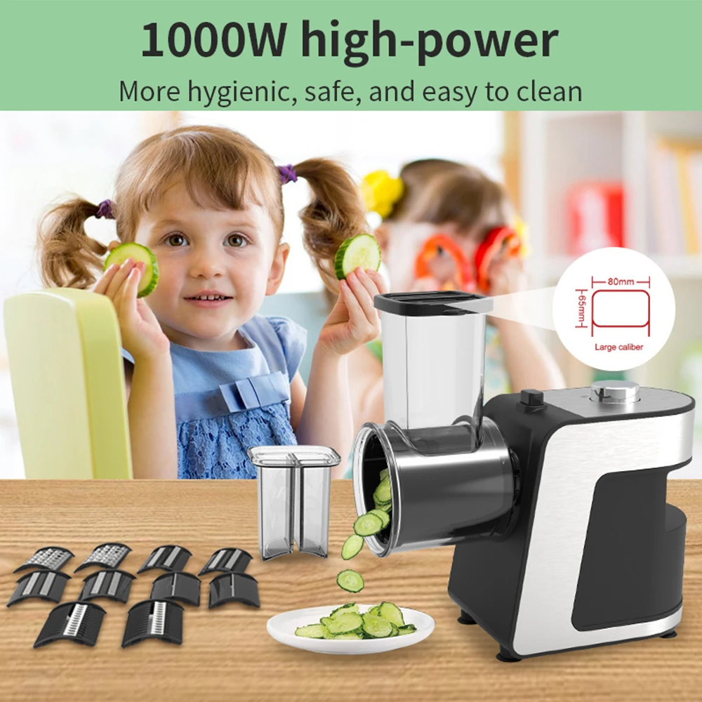 5in1 Electric Vegertable Cutter With Stainless Steel Blade 220V 1000W Multifunction Potato Cucumber Carrot Slicer Food Processor