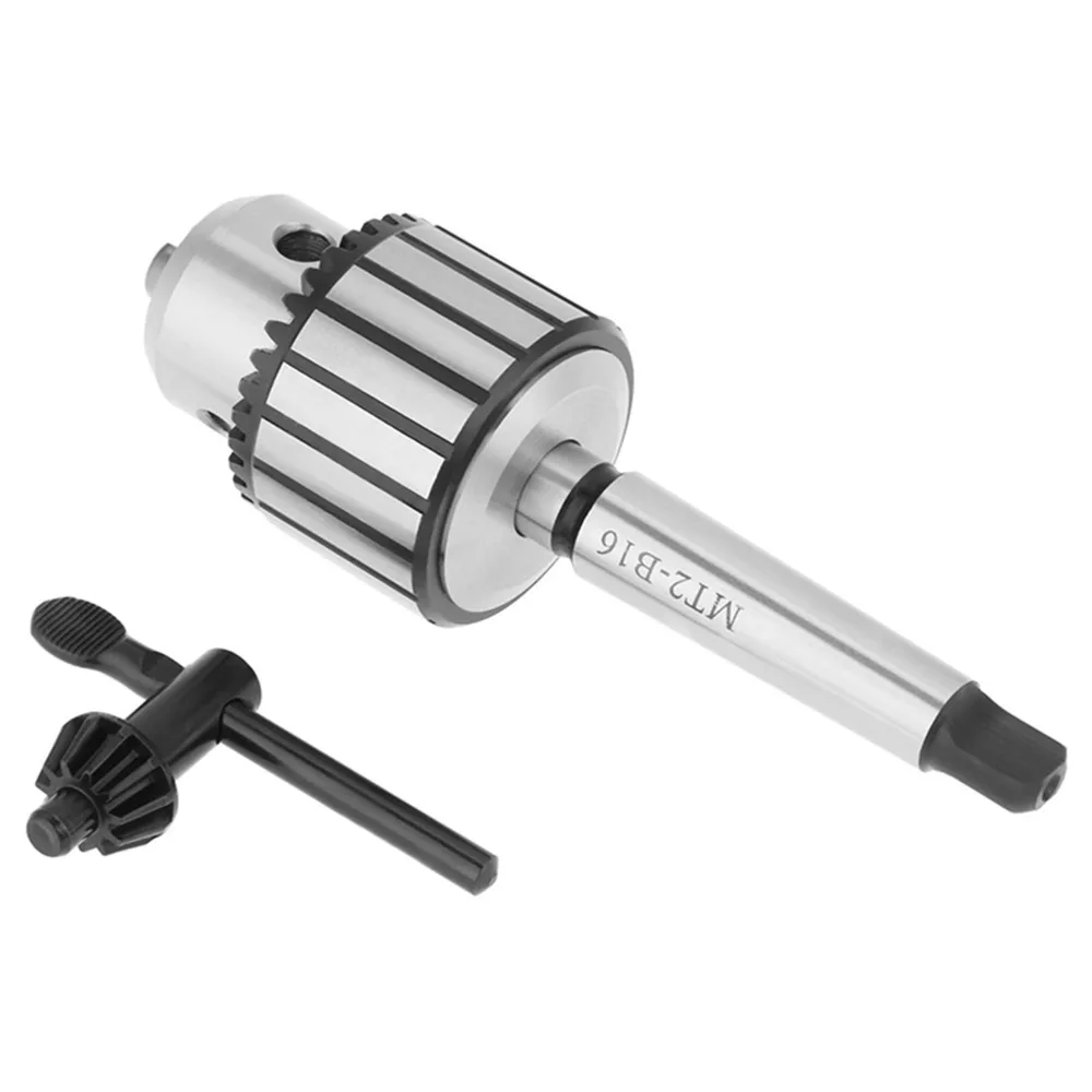 High Carbon Steel Drill Chuck MT2-B16 Arbor 1-13mm Capacity Key Type Drill Chuck 1/32"-5/8" Capacity Keyed Type Mini Lathe Tool