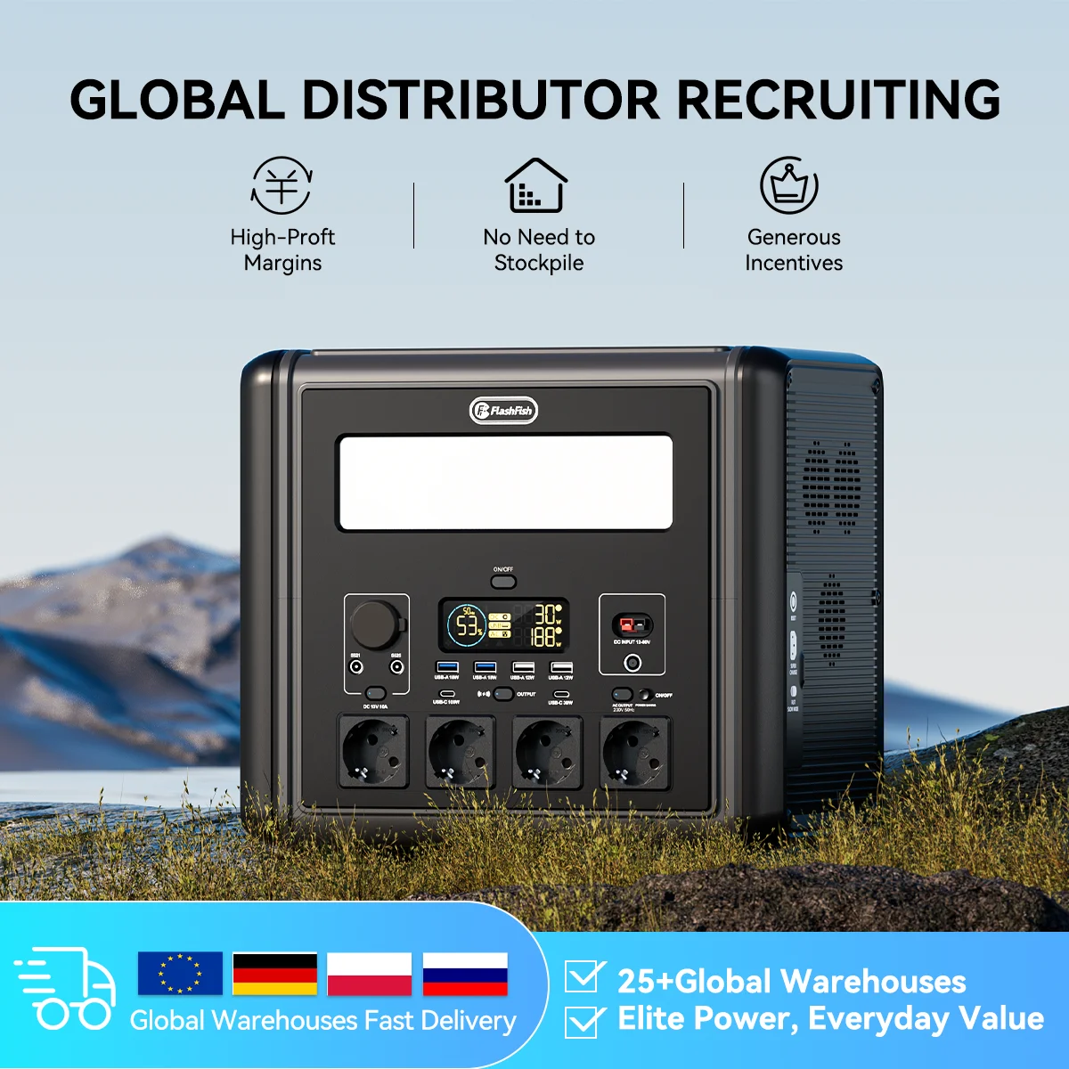 2000 واط Powerstation Lifepo4 بطاريات مخيم العاكس الكهربائية 2000WH مولد الطاقة الشمسية محطة شحن محطة الطاقة