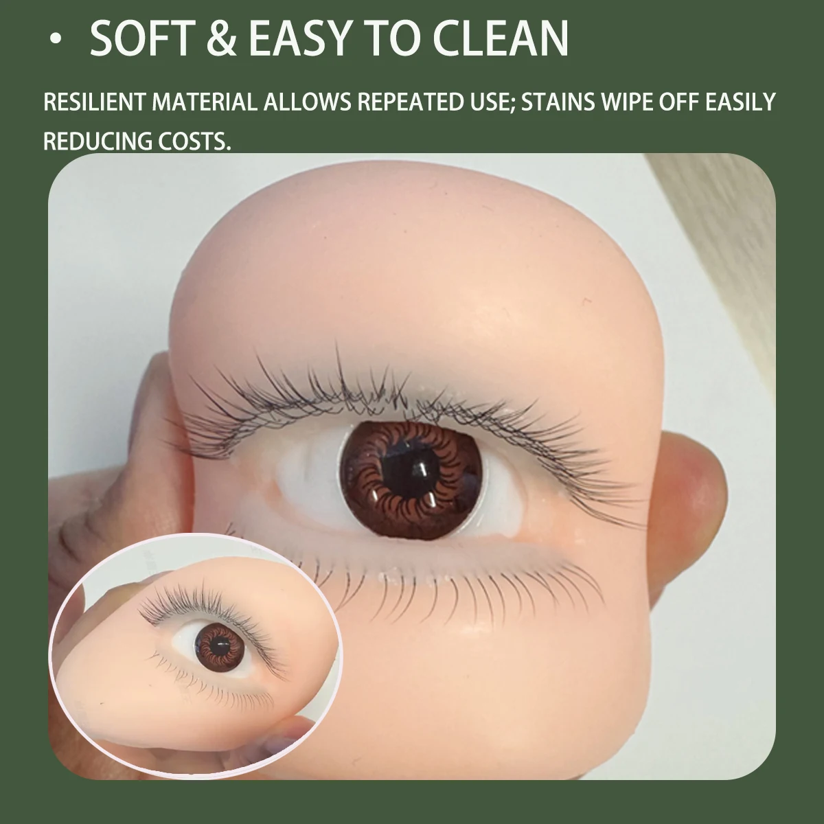 3D hoch realistische falsche Wimpern Schaufensterpuppe flacher Puppenkopf koreanisches Make-up-Übungswerkzeug für Wimpernkünstler Wimperntransplantationstraining