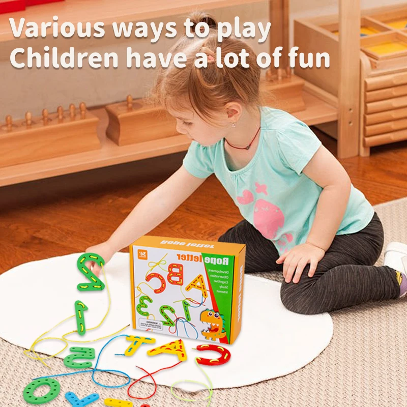 Drewniane cyfry alfabety poznanie gwintowanie zabawki pielęgnuj dzieci praktyczne zdolność zabawki dla dzieci wczesne inicjał gra logiczna zabawki