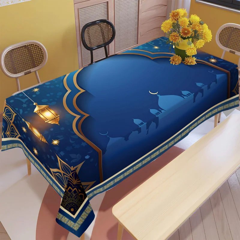 

Middle Eastern Moon Festival Tablecloth, Luxury Party Dining Table Cover, Ramadan Eid Holiday Decor, Starry Theme