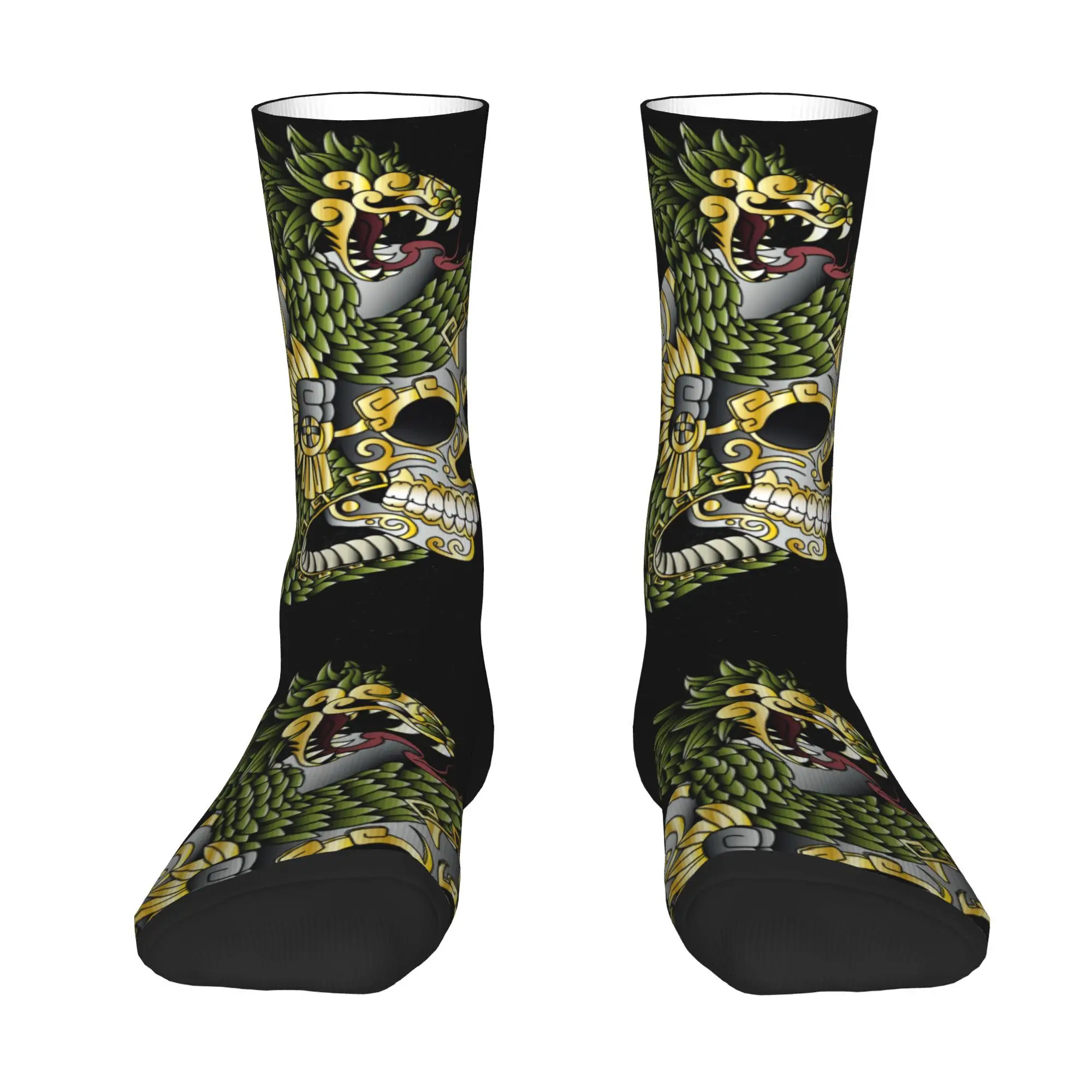 Skeleton Head Snake Sok Gedrukt Man Polyester