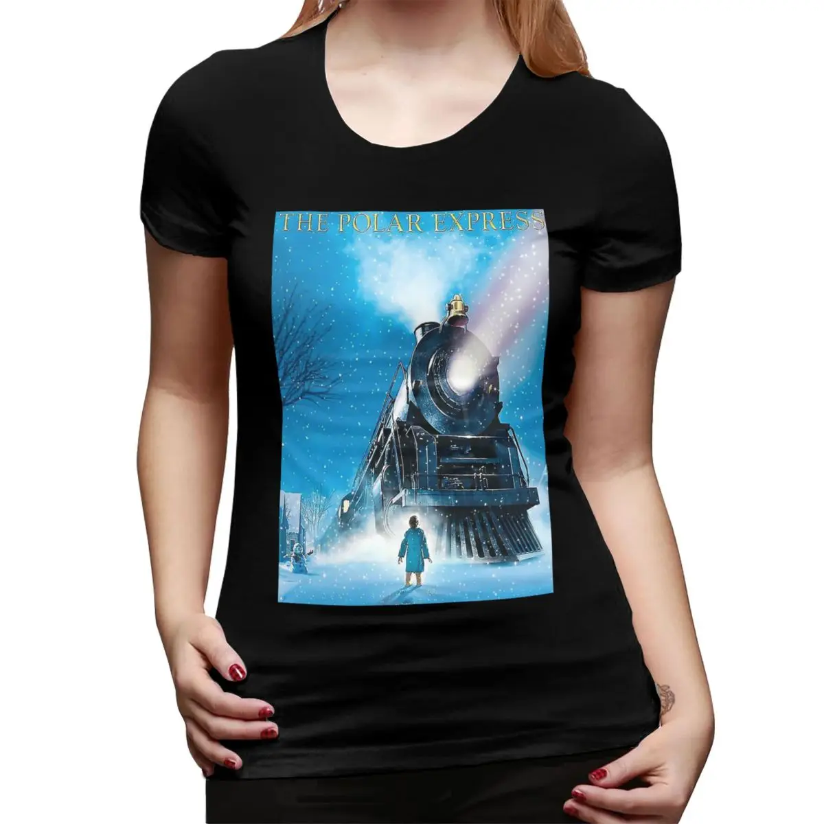 

Футболка The Polar Express для женщин, уличная футболка с круглым вырезом, женская летняя одежда с короткими рукавами, топы