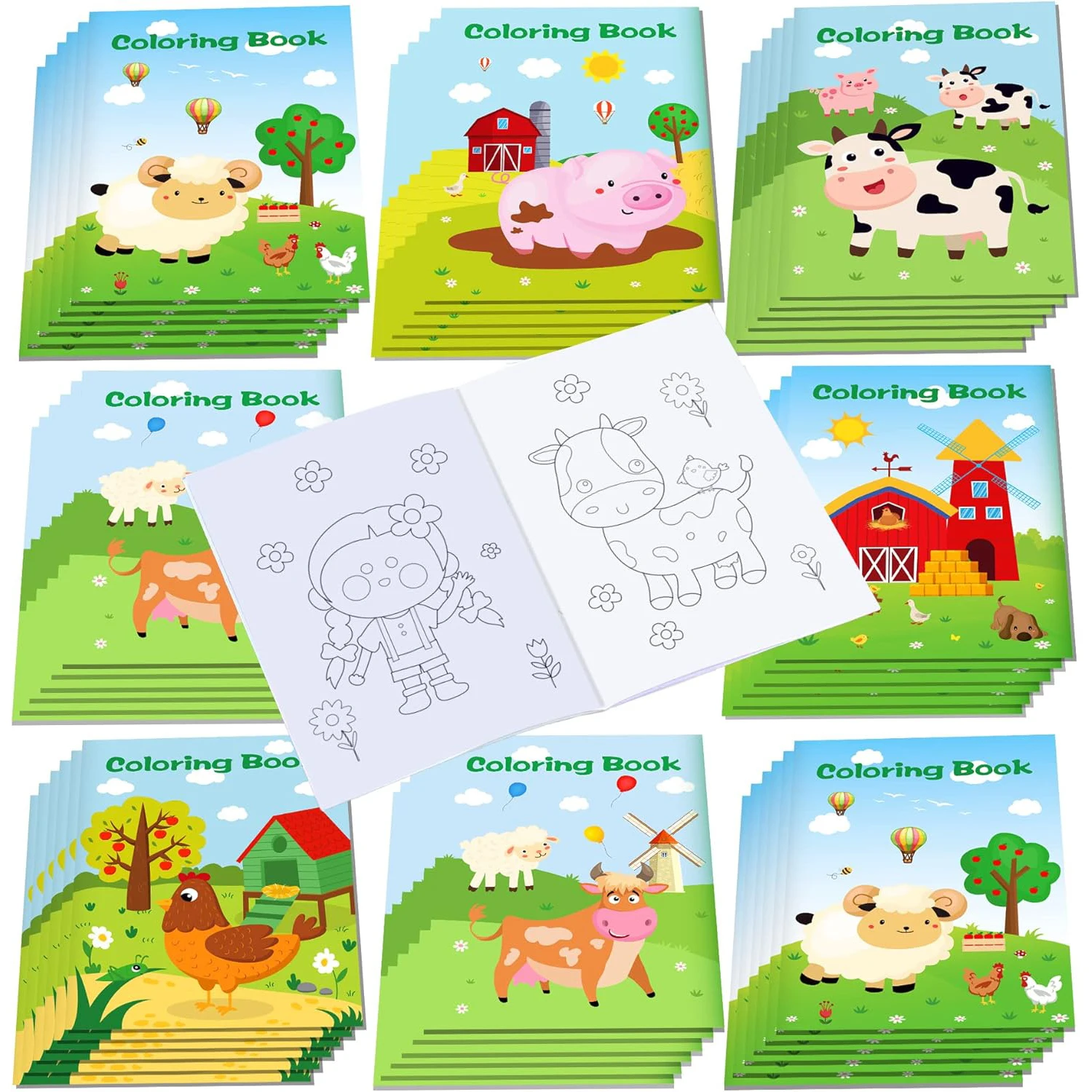 Farm Animals Coloring Books Mini Coloring Books for Kids DIY Art Drawing Activity Book  for Cow Sheep Farmhouse Theme Birthday