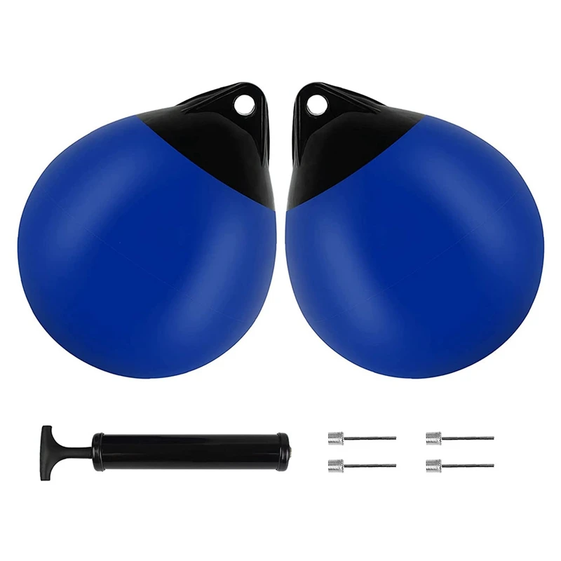 11.4In X 14In Round Boat Fenders,Mooring Buoy,Inflatable Dock Bumper Balls, Mooring Ball For Boats,For Kayak(2Pack)