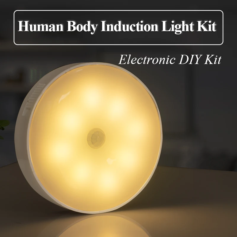 DIY Human Body Induction Night Light Kit Home Aisle Bedside Rechargeable Light Electronic DIY Welding Practice Kit