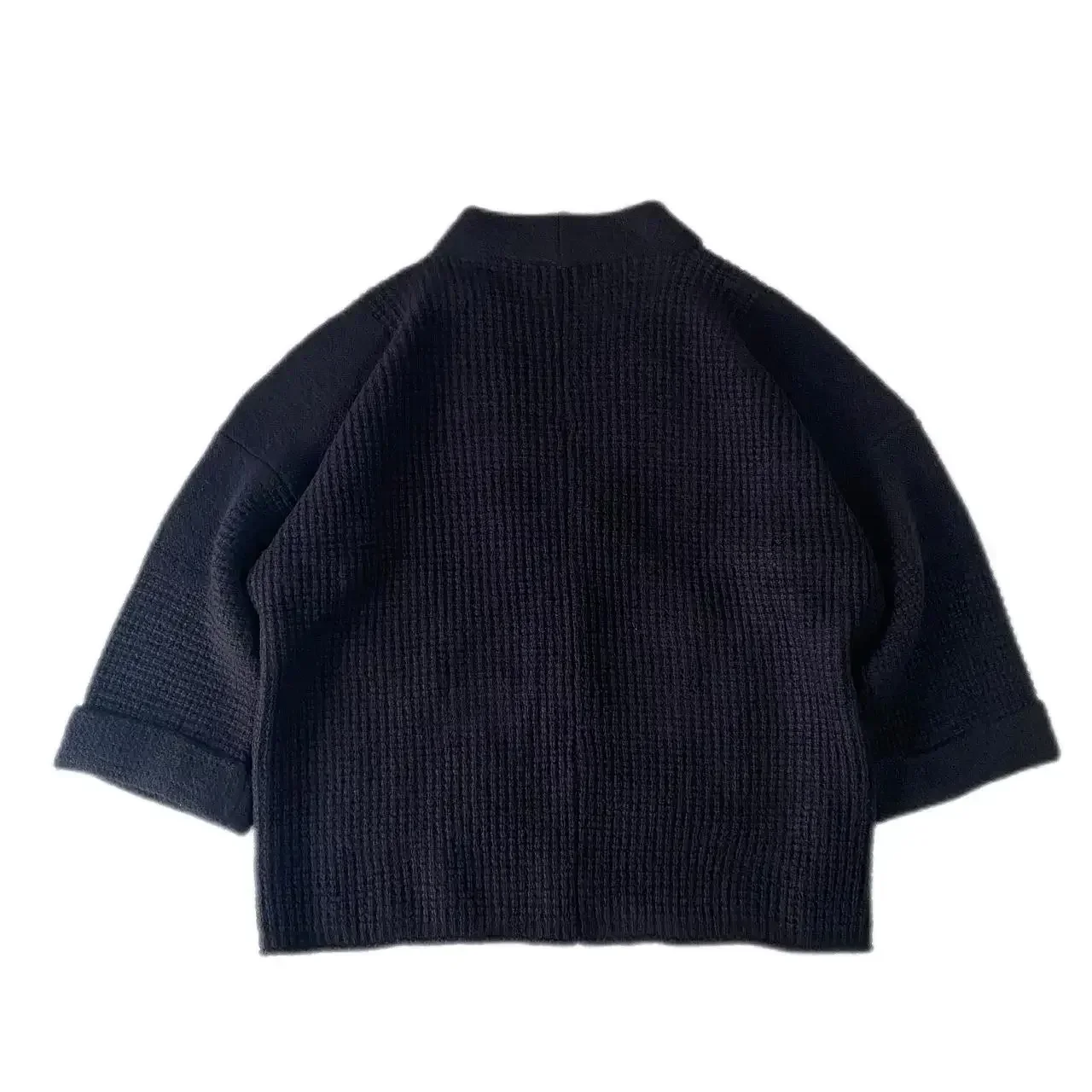 كابيتال خمر هيراتا هيروشي اليابان النمط الوطني فضفاض سترات رجالية غير رسمية سميكة سوداء بالأزرار الطاوية الجلباب معاطف