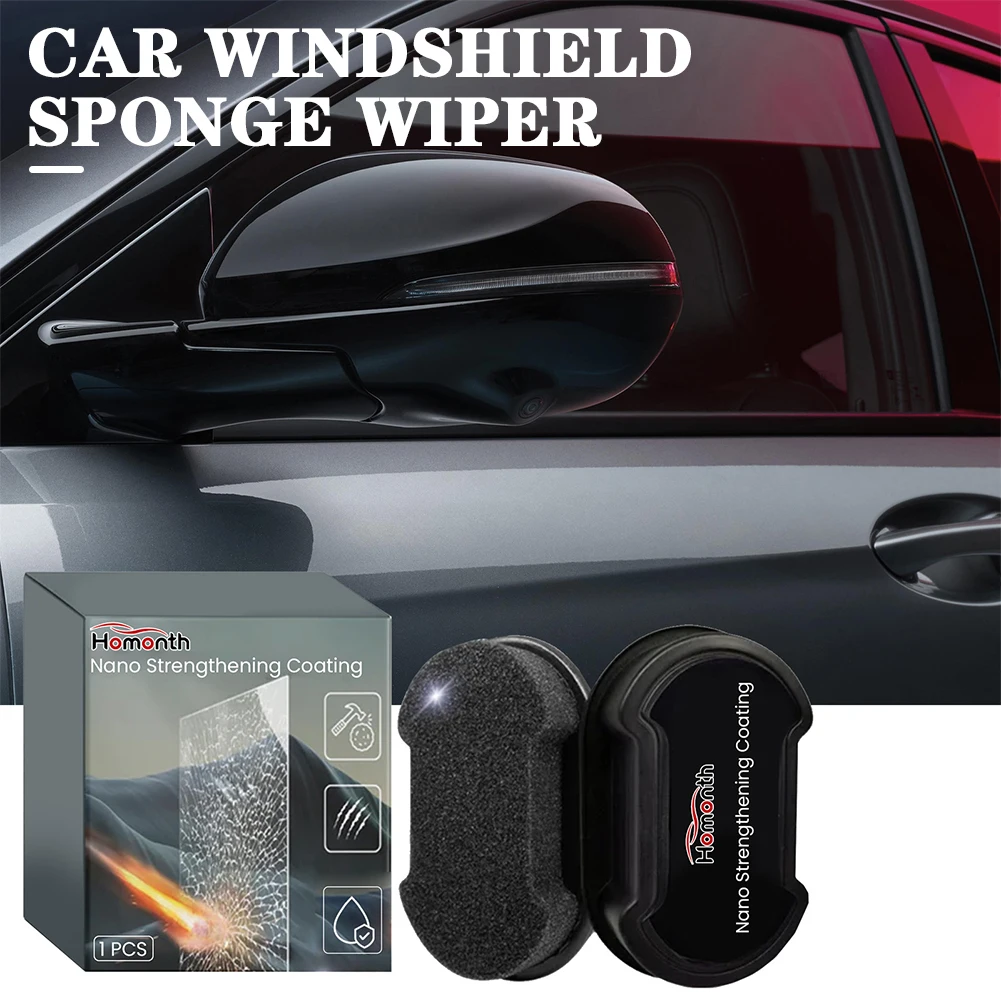 Nano-Reinforced Coating Sponge Wipe With Lid Multifunctional Glass Cleaner For Car Rearview Mirrors