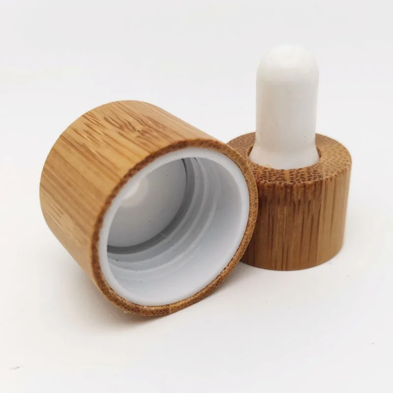 18/410Neck Diameter Eco-Friendly Customized Bamboo Cap with Glass Pipette and Rubber Bulb for Aromatherapy Essential Oil Bottles