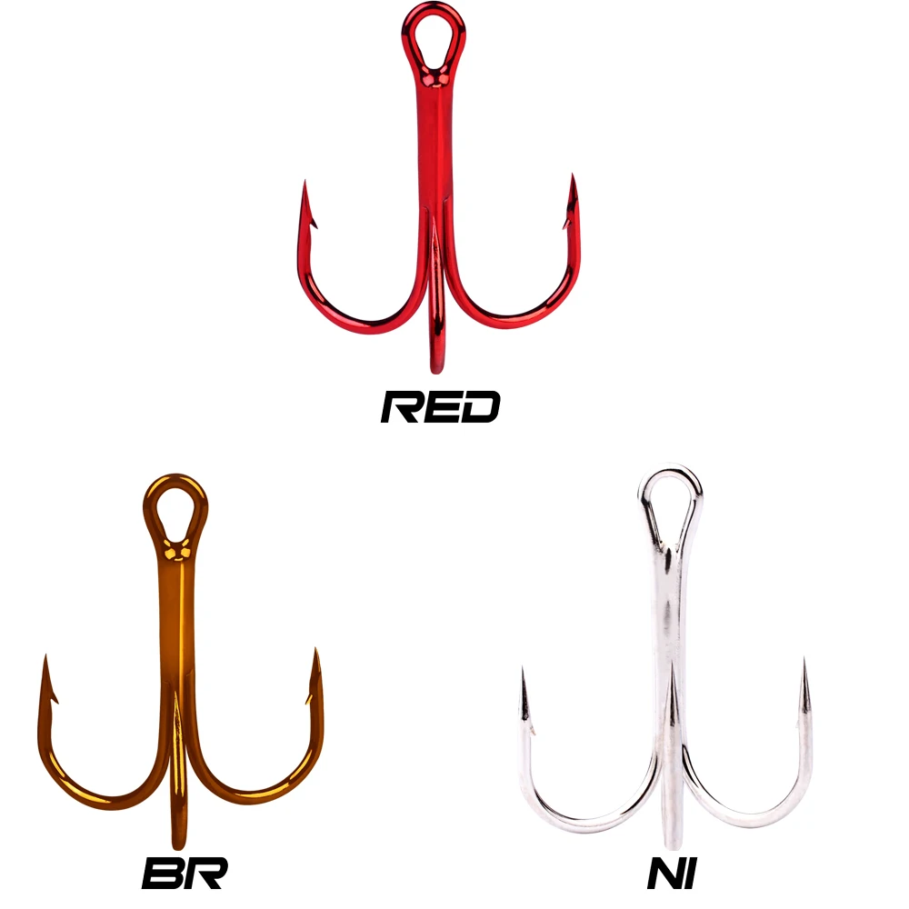 PROBEROS 20 PCS/Lot Red High Carbon Treble Hooks Barbed Anchor Hook Lure Fishing Gear Fishing Gear Wholesale