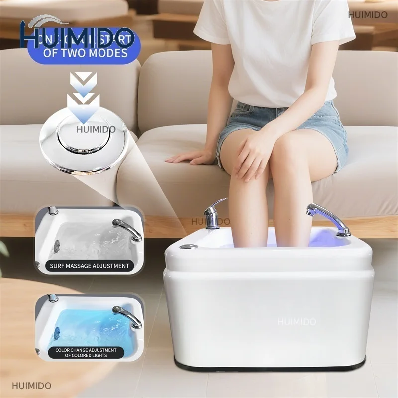 Detoxification Footbath Spa Massager Aqua Therapy Basin Relaxing Foot Care with Surging Massage And Colorful Lights