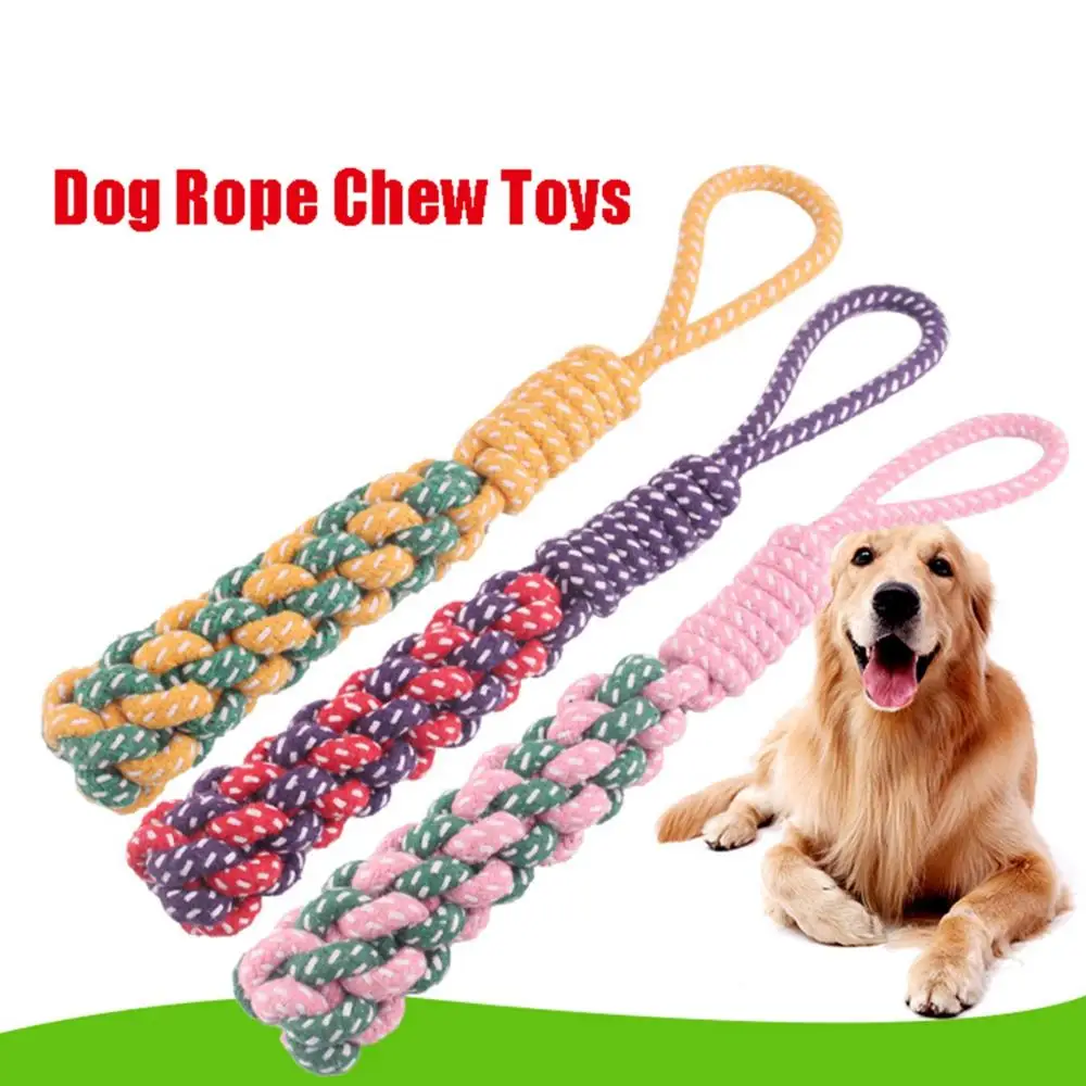 

Pet Cotton Teeth Cleaning Interactive Bite Toys Chew Dog Rope Toys Knot Ball