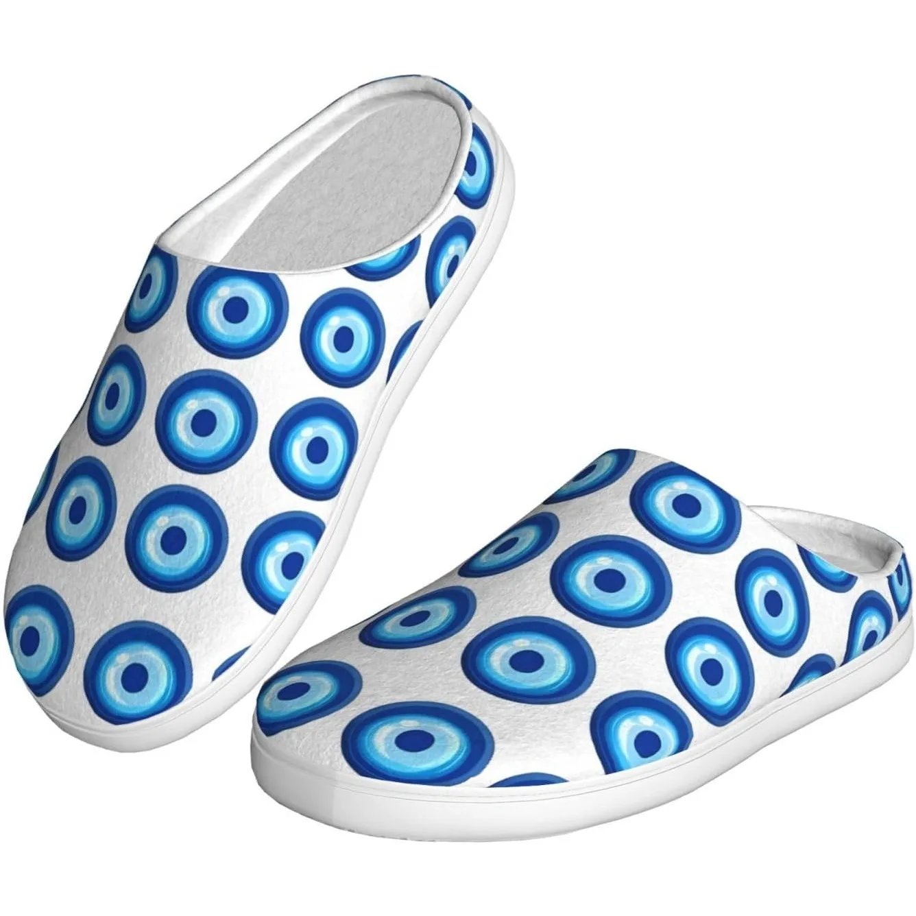

Evil Eye Women’s Cozy Slippers Soft Cotton Indoor & Outdoor House Slippers With Anti-Slip Sole