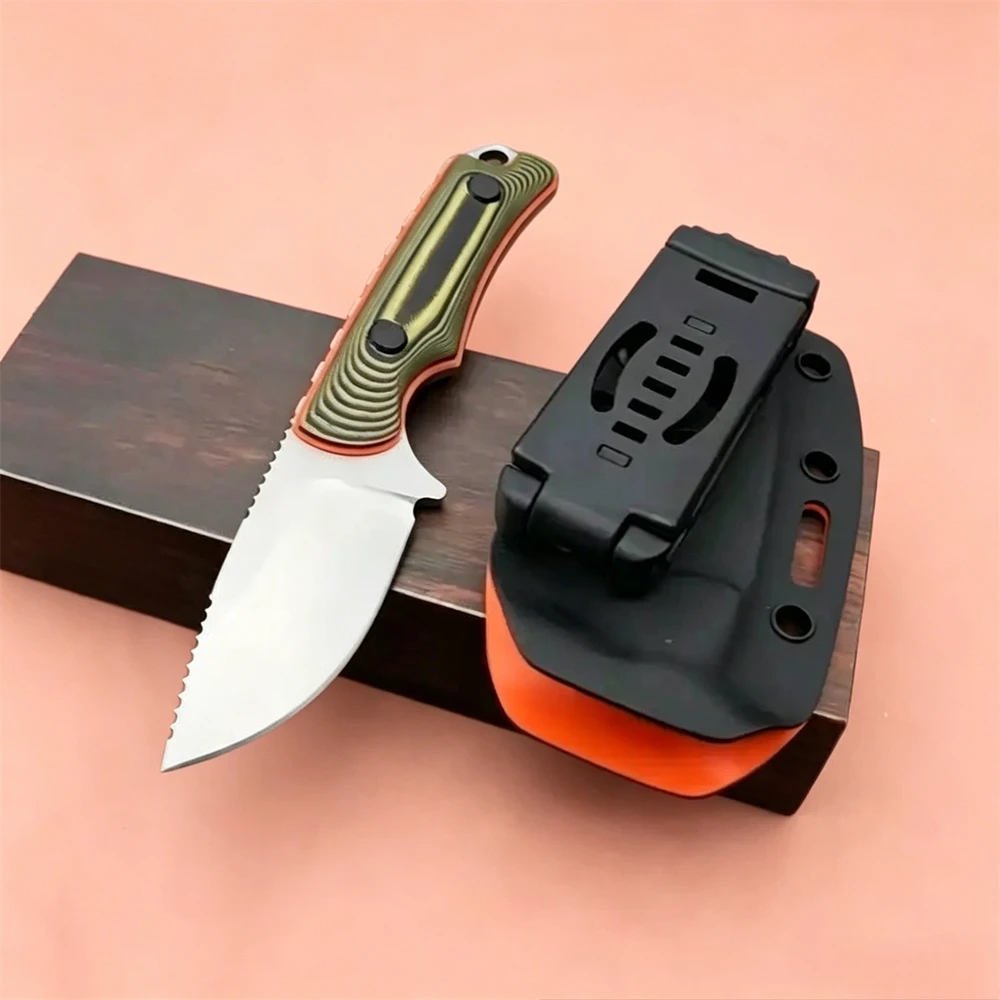 15017 Full Tang Fixed Blade Knife with Kydex Sheath, Colorful G10 Handle Outdoor Camping Hiking Knives Cutting Tool Men's Gift