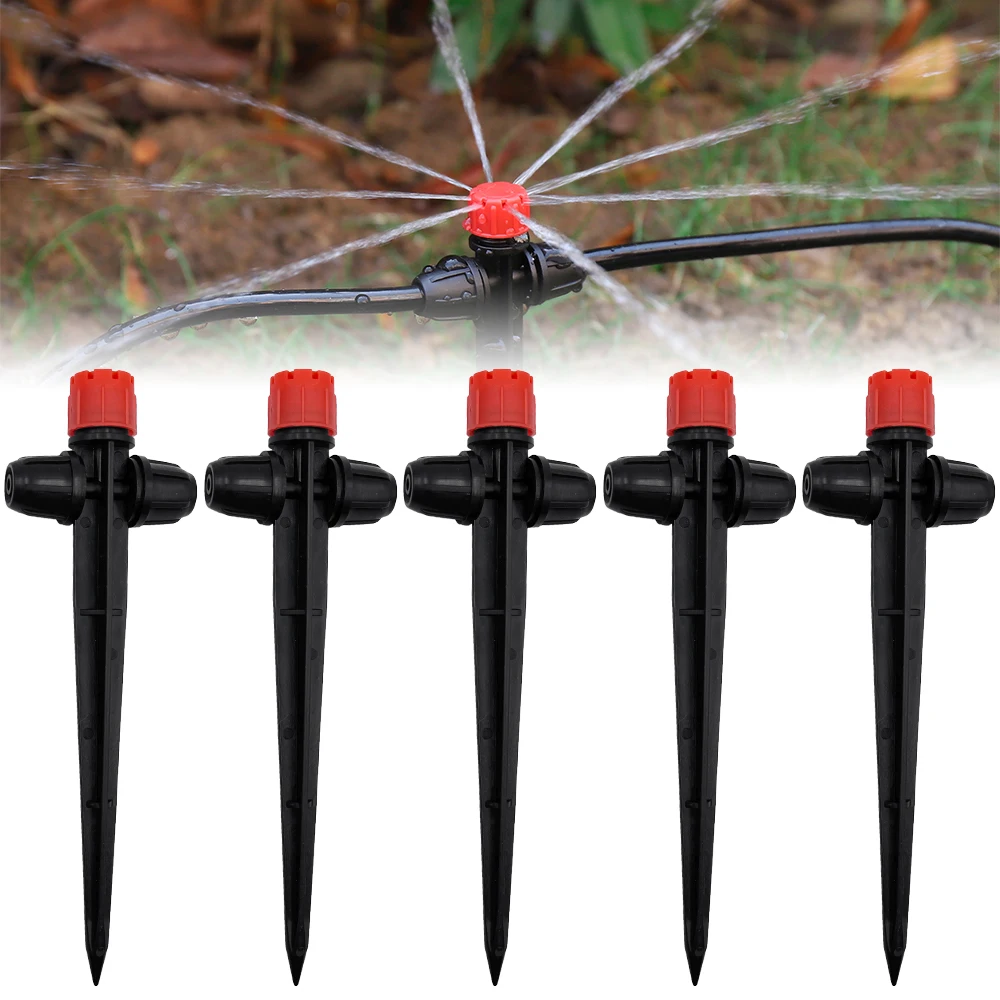 Automatic Drip Irrigation System Kit for Gardens Greenhouses Potted Plants Featuring 1/4 Inch Sprinklers with Spikes for Auto
