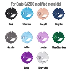 GA-2110 Modified dial For CASIO GSHOCK GA2100 GA2110 Plastic ABS band Waffle Dial Inner Shadow Circle Fashion Watch Accessories