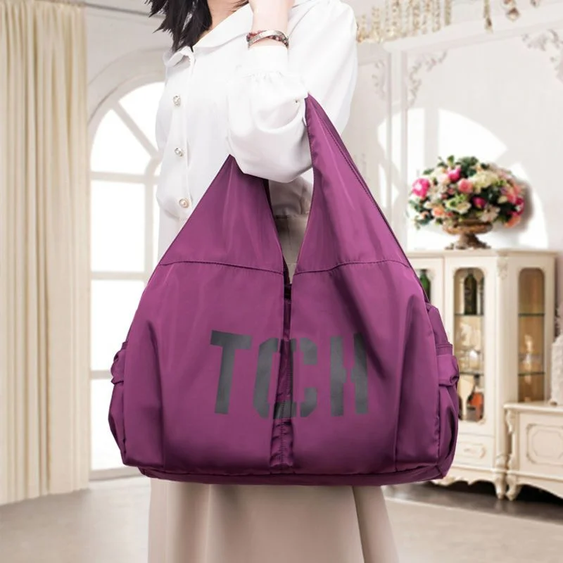 Women Bag Shoulder Carrying Large-capacity Travel Dance Middle-aged Oxford Nylon Cloth Multi-layered High-end Fashion Versatile