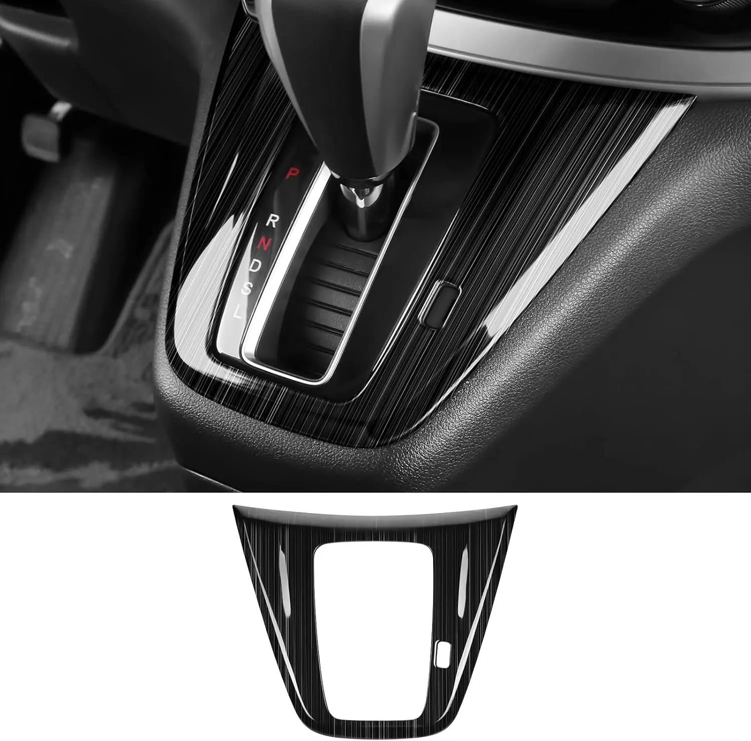 

FOR Honda CRV 2012 2013 2014 2015 2016 304 Stainless steel Wire black titanium drawing Mirror Gear Shift Panel Trim Frame Cover