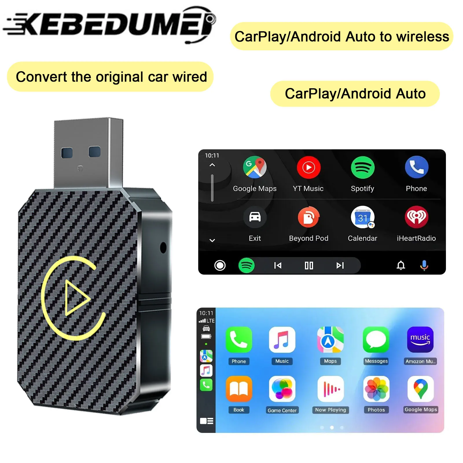 Wireless CarPlay Android Auto Wireless Adapter Smart Mini Box Plug And Play WiFi Fast Connect For Havel Kia Volvo Audi MG VW