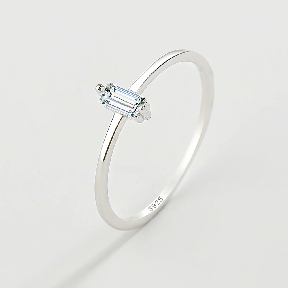 Women's 925 Sterling Silver Exquisite Rectangle Ring, Gift