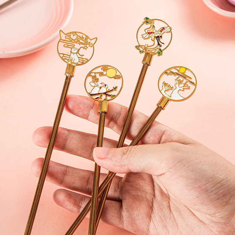 Panda Spoon Chinese Style Mixing Spoon Mid Autumn Festival Rabbit Cherry Blossom Cat Honey Ice Cream Spoon