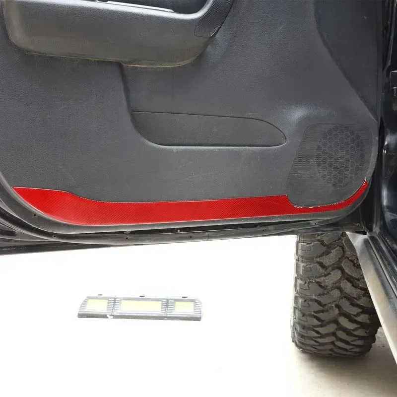 For Hummer H3 2005-2009 Car Front Car Door Anti-Kick Panel Cover Trim Sticker Soft Carbon Fiber Interior Accessories