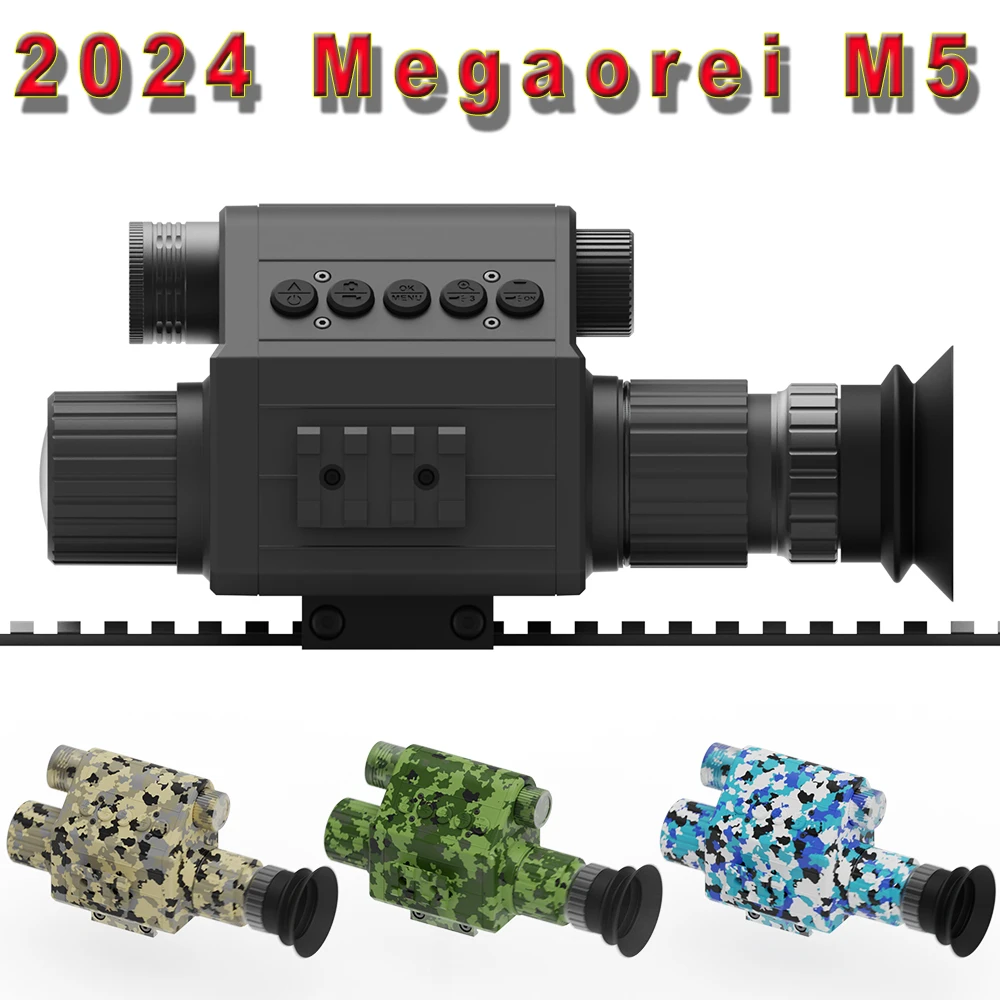 Megaorei M5 Telescope Sight Binoculars Monocular Clip On Hunting Night Vision Scope Camera Video 1080p HD 5x Zoom 480NM 940NM