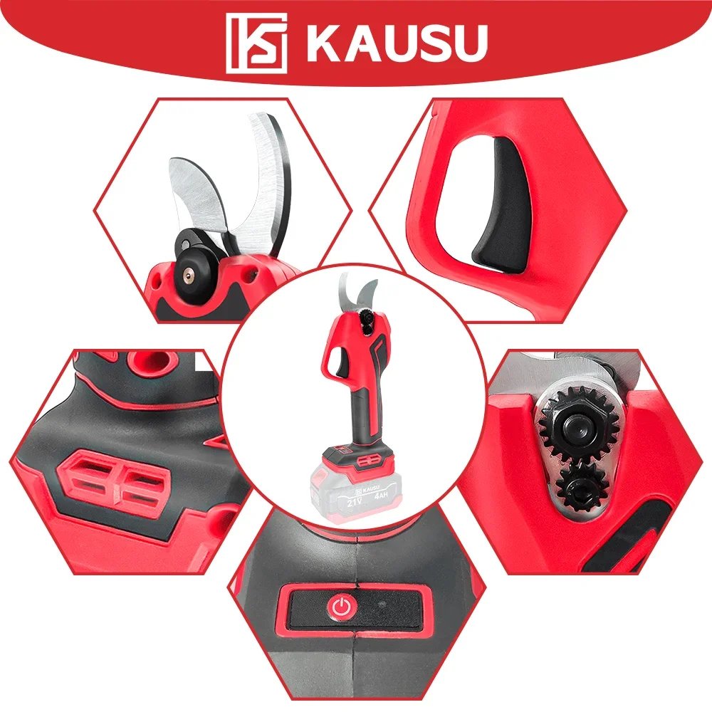 Brushless Cordless Electric Pruning Shear Scissors Fruit Tree Bonsai Pruner Branches Cutter Power Tools For Makita 18V Battery