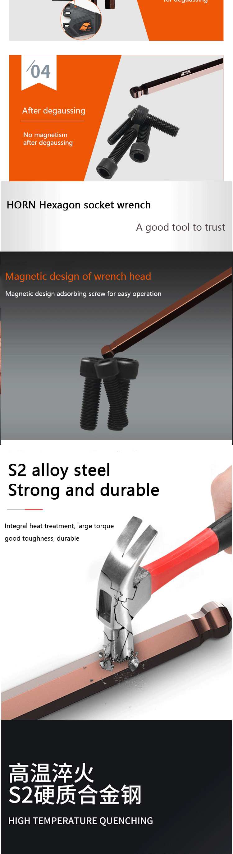 9 Teile/satz Magnetische Schlüssel Doppel-Ende L Typ Inbusschlüssel Set Inbusschlüssel Hexagon Flache Kugel Torx Stern Kopf Spanner schlüssel Set Hand Werkzeuge – Detail 3