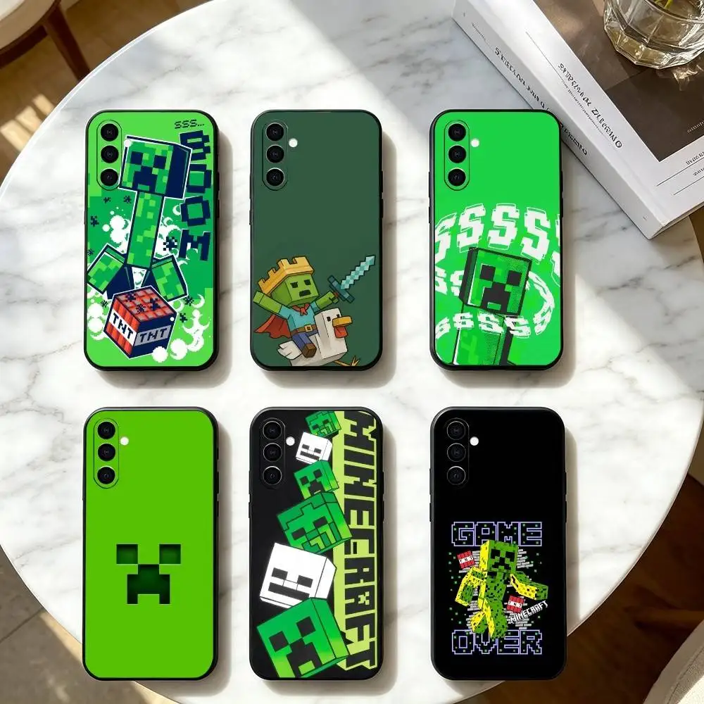 Game M-Minecrafts Phone Case For Samsung Galaxy A73,A72,A71,A70,A53,A52,A51,Soft Silicone Black Cover