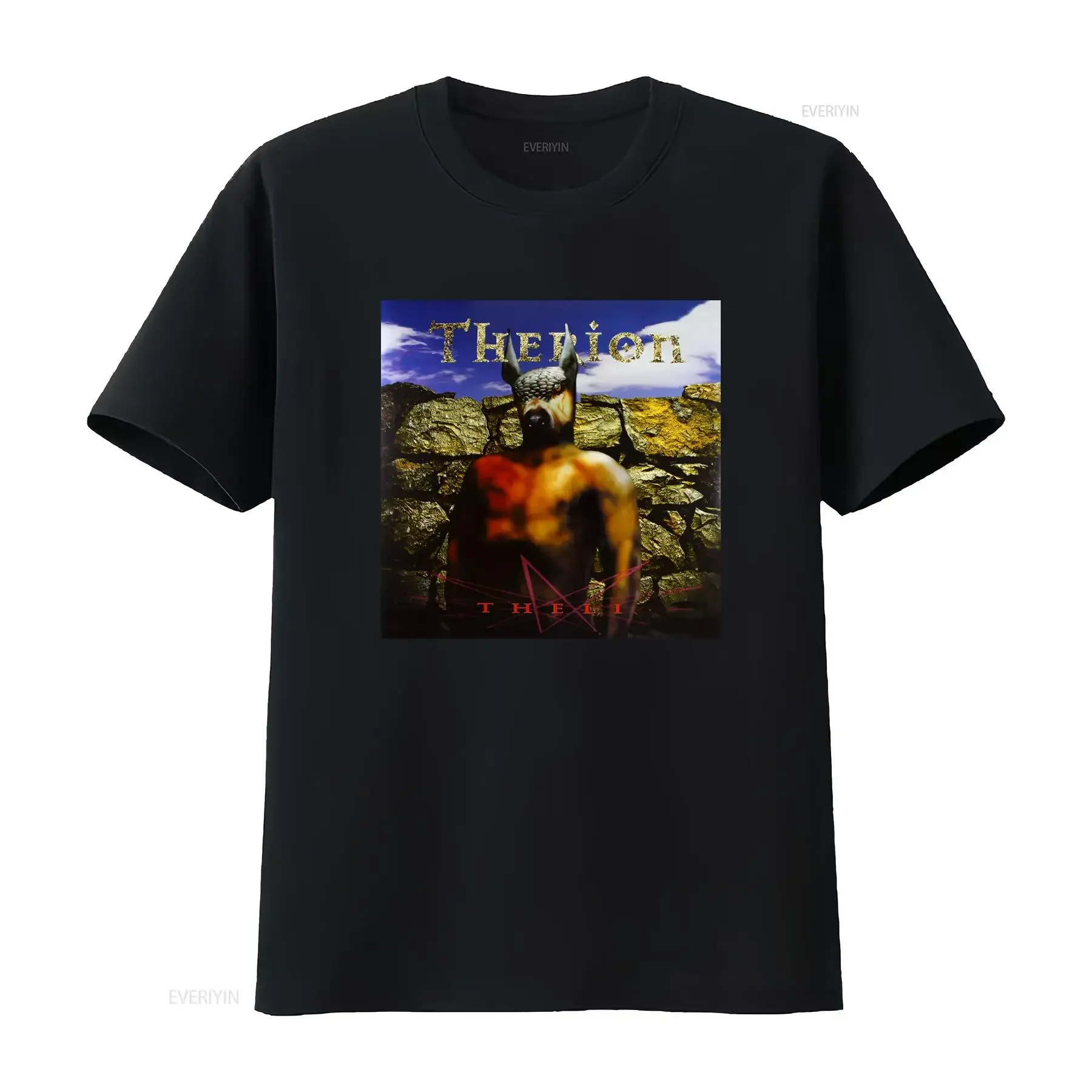 Camiseta oficial Therion Theli para hombre, diseño de banda de Rock estampada, vintage, lavada, versátil, cómoda, transpirable, informal para hombre