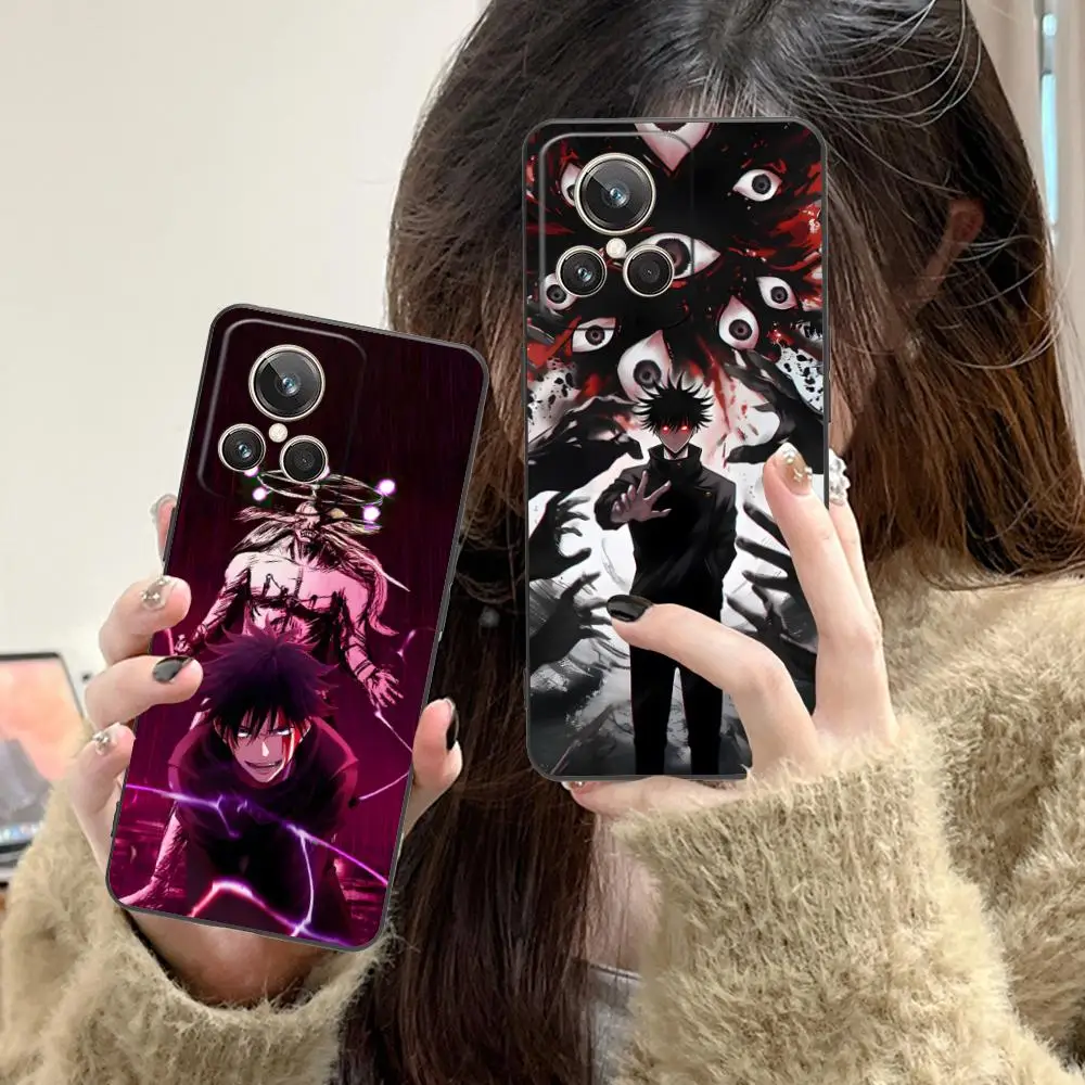 Jujutsu Kaisen Megumi Mobile Phone Case for Realme 15 14 13 12 11 10 9 Pro Plus T i Lite 5G Colorful Printing Cover Pretty Cover