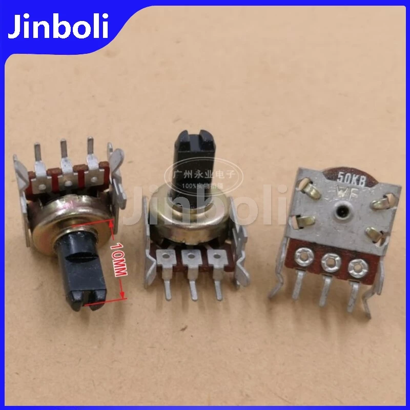 2PCS R121 Type Single Horizontal 3Pins With Bracket B50K 50KB Speaker Mobile Volume Adjustment Potentiometer Shaft Length 10MM