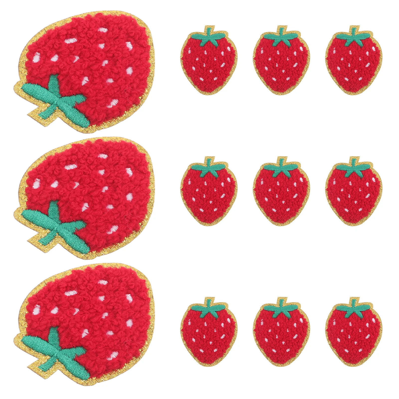 

12Pcs Elegant Strawberry Fabric Stickers Detailed Patterns for Decorating and Repairing Worn Areas Strawberry Fabric Stickers