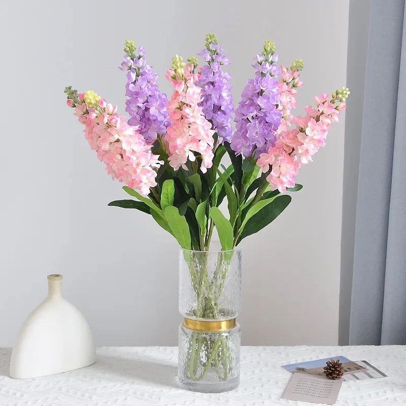 Artificial Hyacinth Violet Flower Branch Fleurs Artificielles for Autumn Fall Home Wedding Decoration Fake Flowers Wreath