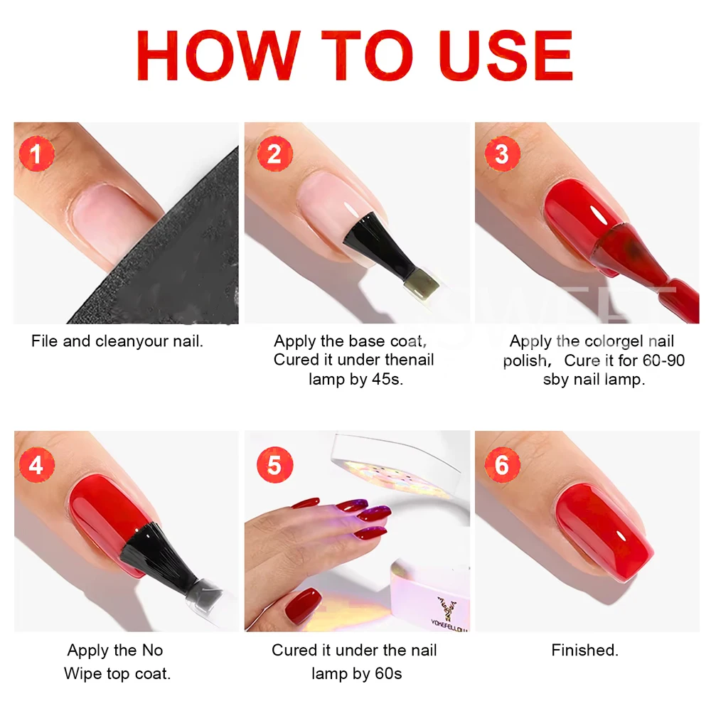 1/3 szt. 8ml Zestaw Żeli Funkcjonalnych do Paznokci z Baza, Lakierem Żelowym i Błyszczącym Top Coat, Matowym Top Coatem do Manicure i Salonu Paznokci