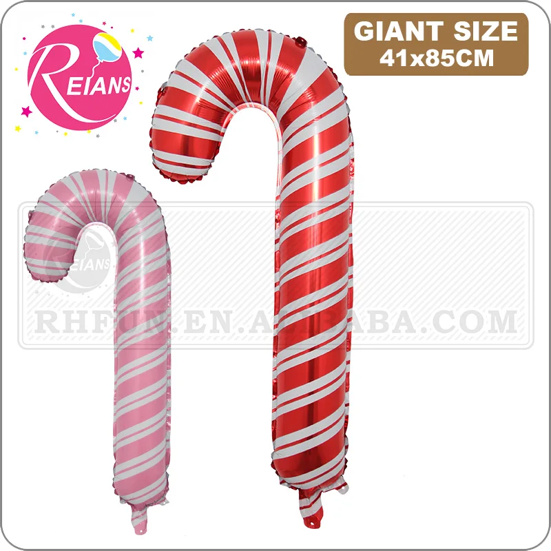 Xmas Decoration Supplies Santa Claus Walking Stick Balloons Outdoor Candy Canes Decor Christmas party Decoration suppliers