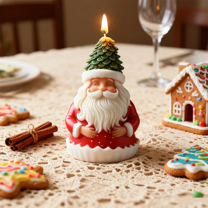 

Silicone Mold Christmas Santa Claus Candle DIY Candle Making Mold Festive Holiday Aromatherapy Candle Party Home Decor Mold
