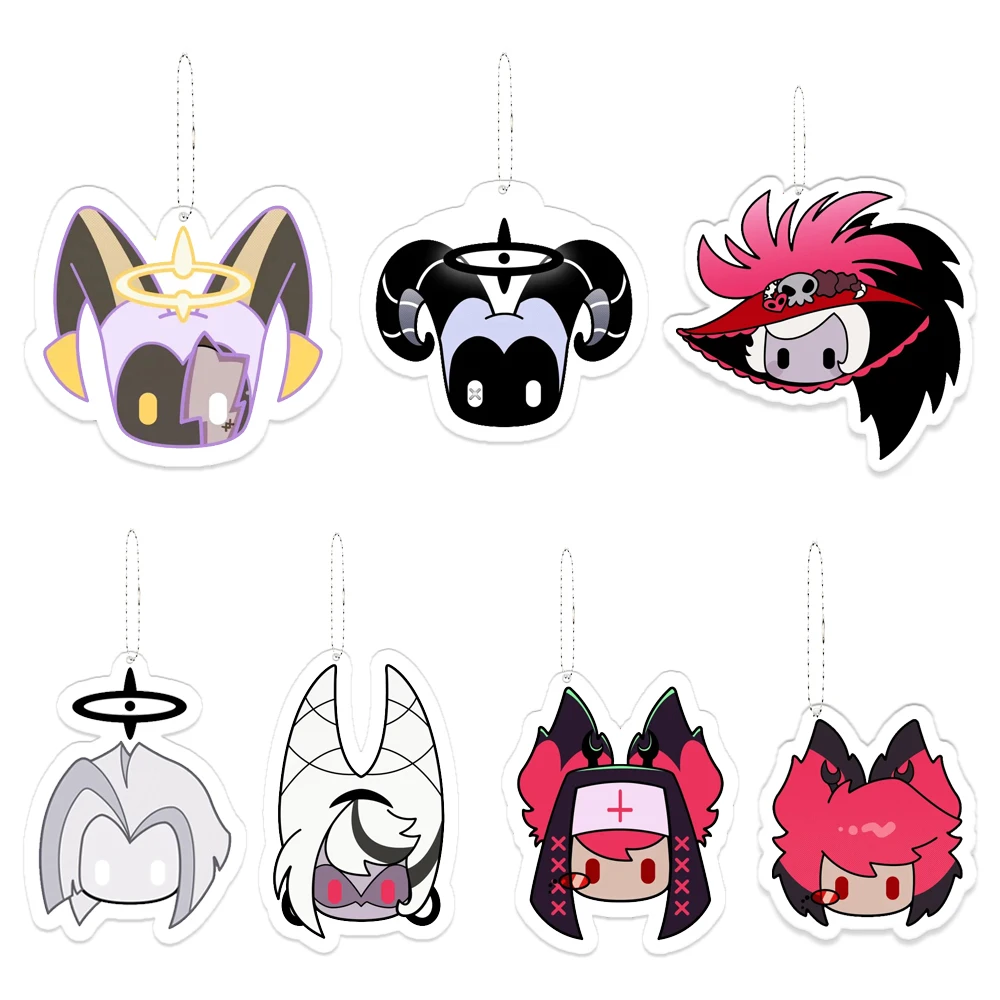 الكرتون الملاك الغبار قلادة Q نسخة حامل بطاقة ظهره تزيين رائعة Alastor طالب سلسلة مفاتيح من الكرتون شخصية صغيرة هدية