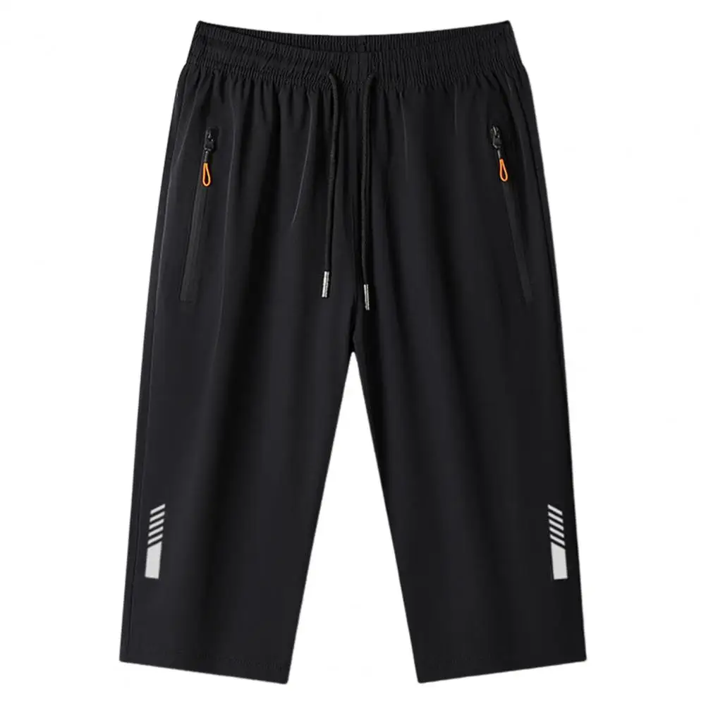 Nieuw Voor 2024 Zomer Heren Strand Sneldrogend Sportbord Zwart Shorts Casual Broek Trouters Ijs Zijden Cropped Broek Elastisch