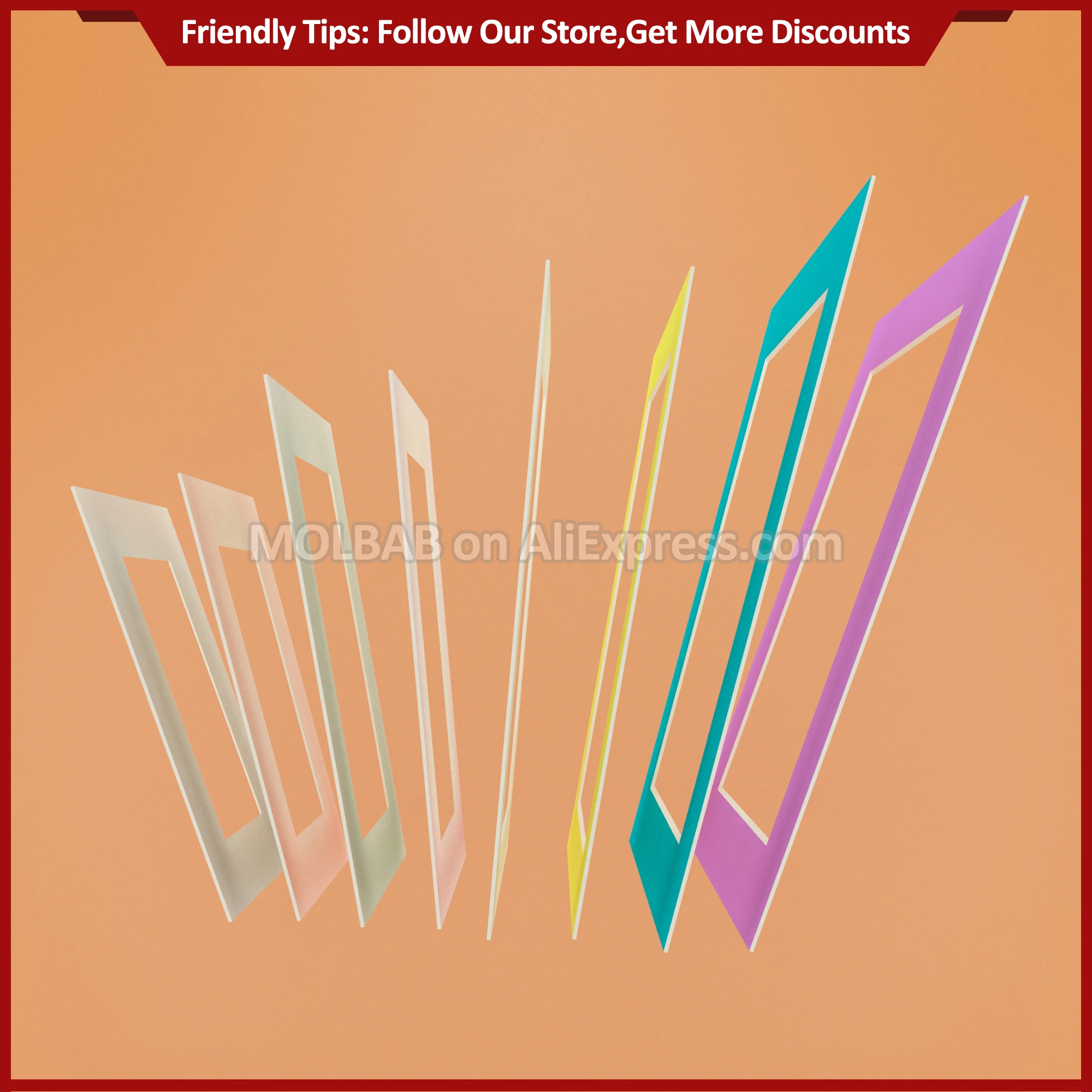 A3A4A5 Photo Mats Dark Red/Gray/Orange/Green/Pink/Yellow/Blue/Purple Paperboard Mounts For Picture Frame Passe-Partout 12PCS/Lot